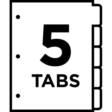 AVERY Big Tab Write & Erase Dividers, 5 Multicolor Tabs, 1 Set (23076), 1-Pack